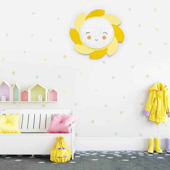 Elobra LED wandlamp Sun Starlight Smile, geel