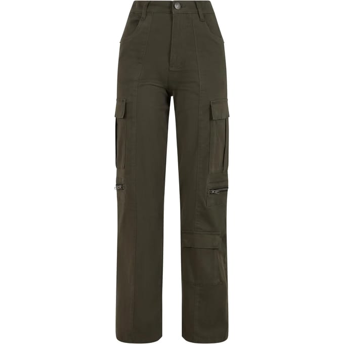 Urban Classics - Loose Utility Stretch Twill Cargobroek - Taille, 27 inch - Olijfgroen