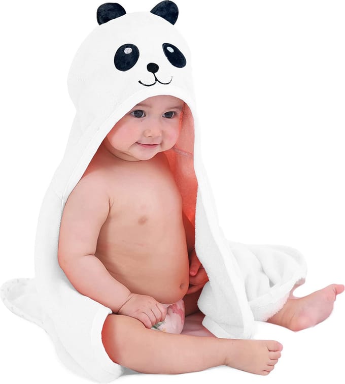 Mooiys Baby Fleece Wikkeldeken met Capuchon - 75x100 cm - Panda