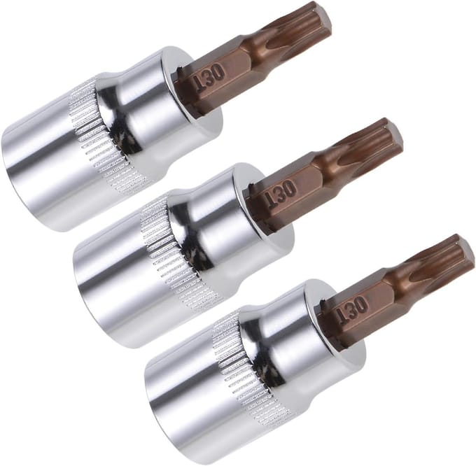 Torx Bit Socket T30, 3/8" Aandrijving, 1.5" Lang, S2 Legering, Warmtebehande