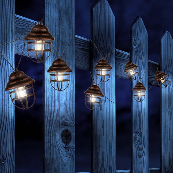 Globo Solar-lichtketting Lina met 8 lantaarns