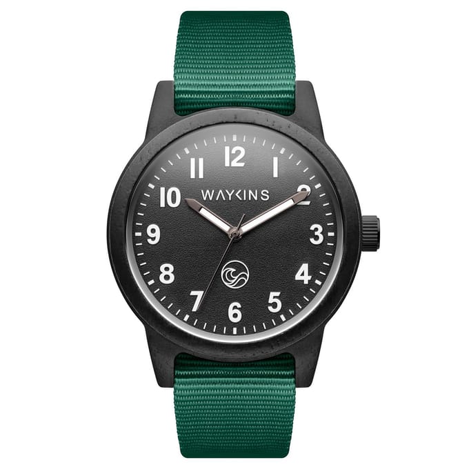Bacana | Zwart Bamboe Horloge