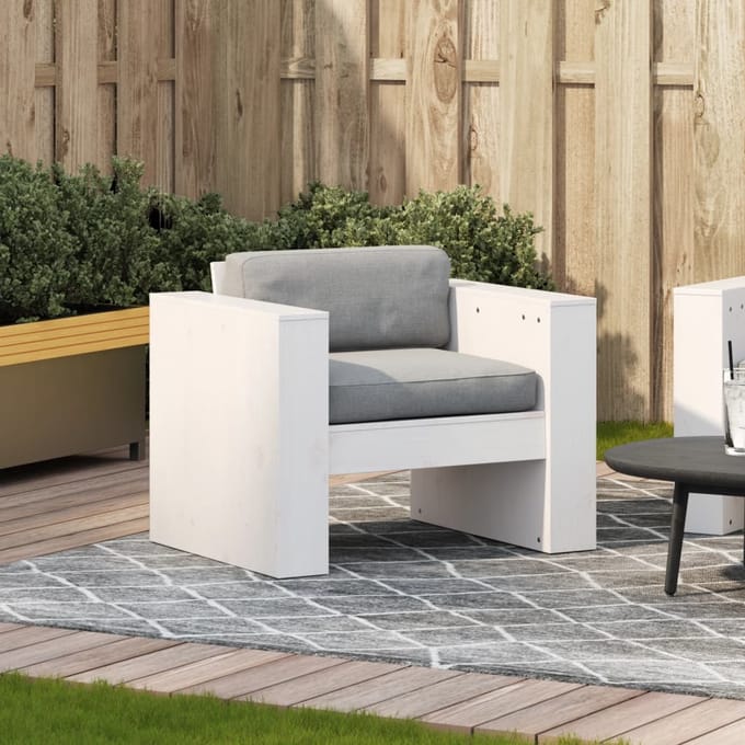vidaXL - Tuinbank - 79x60x62 - cm - massief - grenenhout - wit