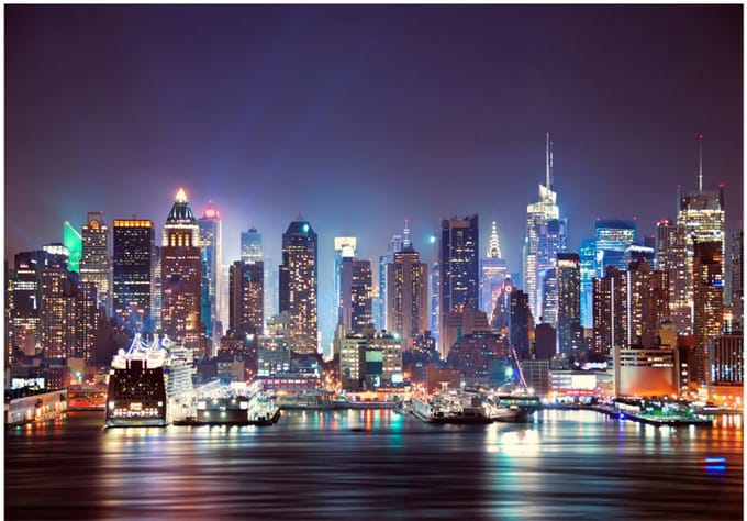 Fotobehang - Night in New York City.