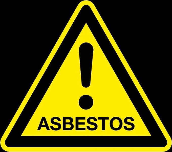 Waarschuwingsbord asbestos - kunststof 200 mm