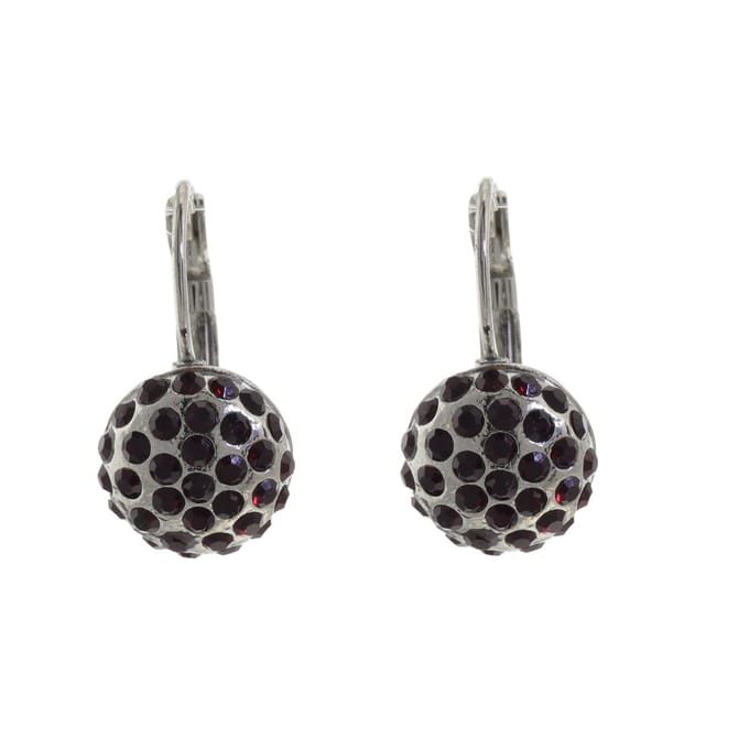 Behave - Oorbelhangers dames - Zilverkleur rood accent - Retro stijl