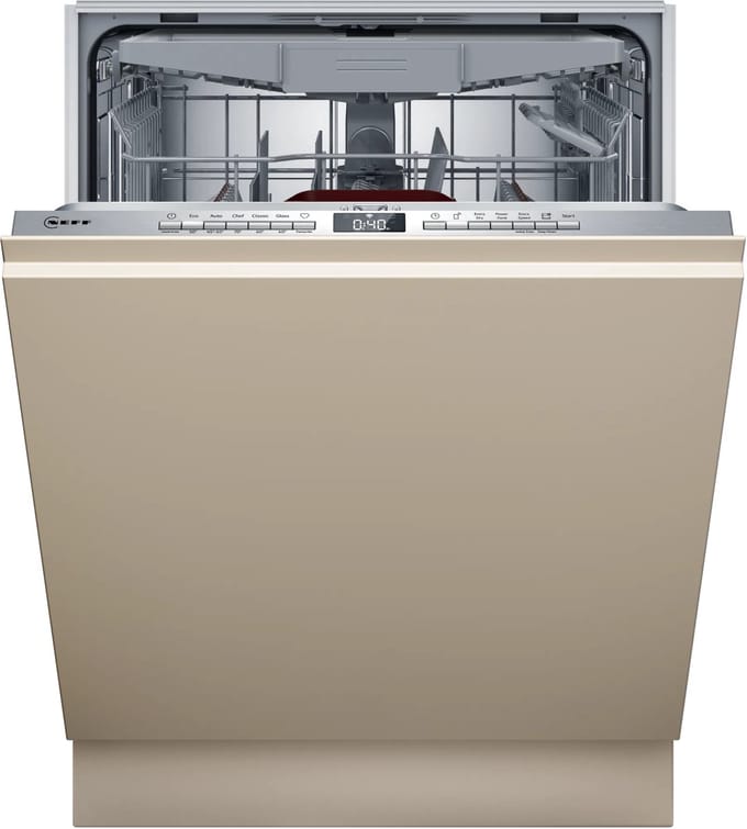 Neff S155EVX04E - Inbouwvaatwasser - Volledig ingebouwd - 14 couverts - B label - 44 dB - Knoppen - RVS - Home connect - Bestekmand
