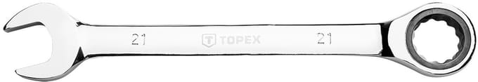 Topex Kluczen Serie - Ringsteeksleutel - Ratchet Mechanisme - 21 mm - Chroom-vanadiumstaal