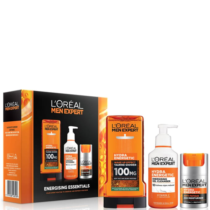 L'Oréal Paris Men Expert Energising Essentials Gift Set: Shower Gel, Cleanser and Moisturiser Complete Grooming Trio