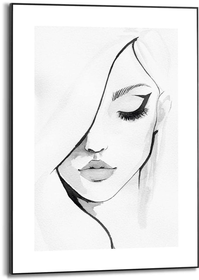 Schilderij Gezicht - 70 x 50 - Hout - REINDERS