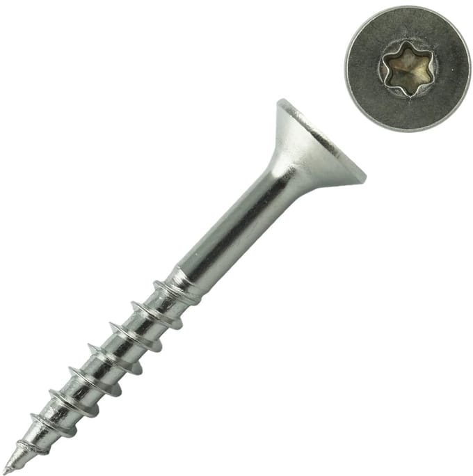 Houtbouwschroeven - Spaanplaatschroeven RVS - Houtconstructies Buiten - Gedeeltelijke Schroefdraad - 4x40 mm - Zilverkleurig