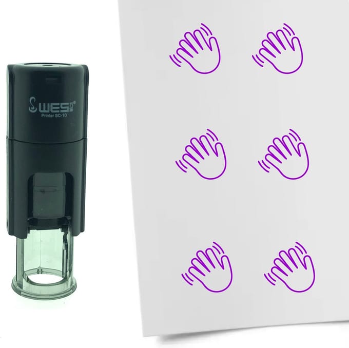 CombiCraft Stempel zwaaien 10mm rond - Paarse inkt
