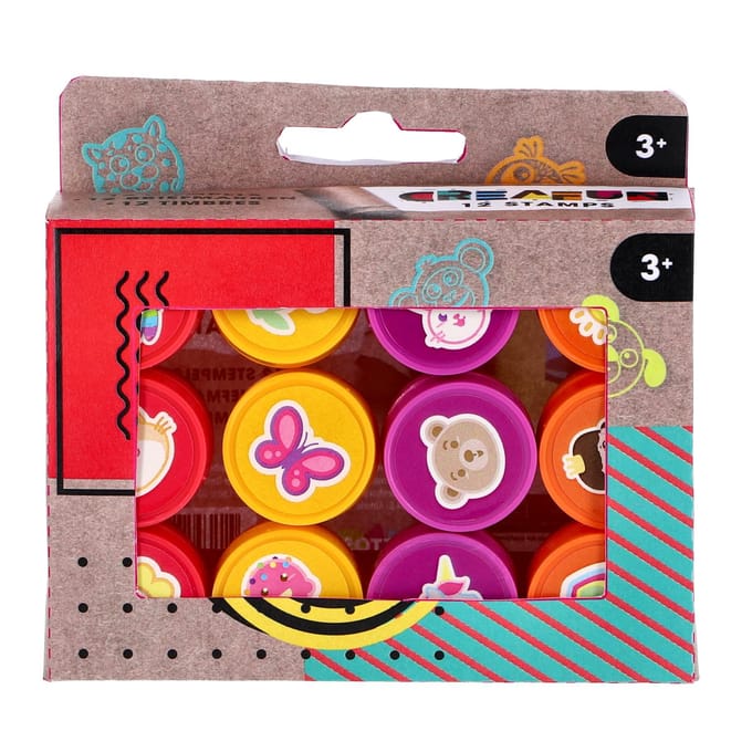 Creafun - Stempels – 12 stuks inclusief inkt