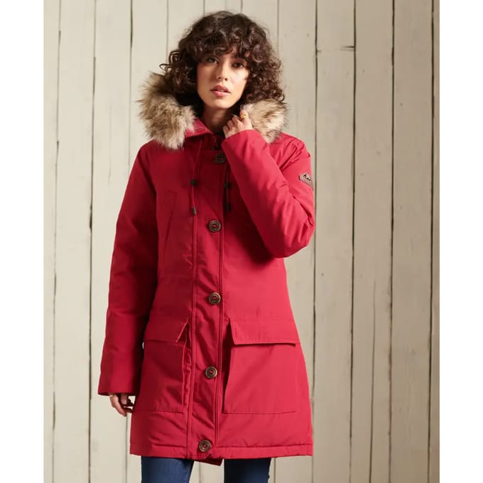 Superdry - Parka met imitatiebont en capuchon - Dames - Gewatteerde jassen