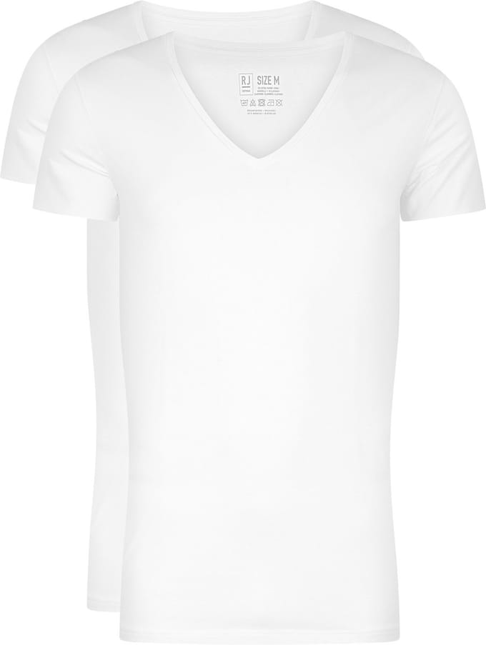 RJ Everyday 2-Pack Nijmegen T-Shirt Diepe V-Hals Wit M