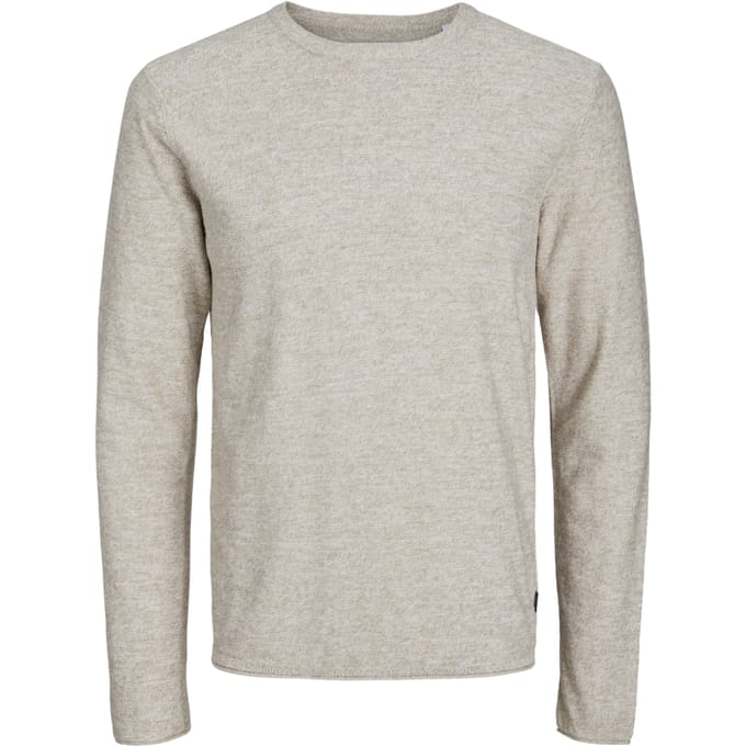 Jack & Jones - Heren Trui Pullover Knit Crew Neck - Beige - Maat S