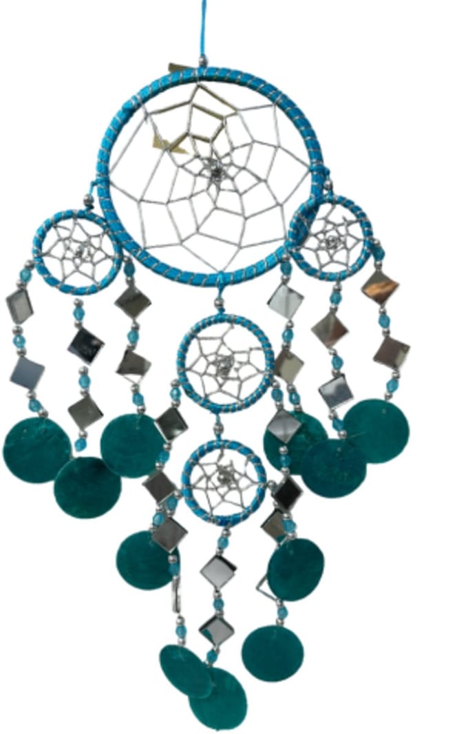 Dromenvanger spiegel-schelp 11CM - Turquoise