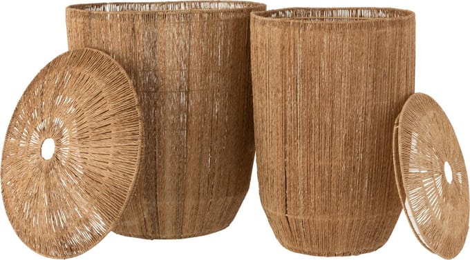 J-Line mand Dantya Lang - jute - naturel - 2 stuks
