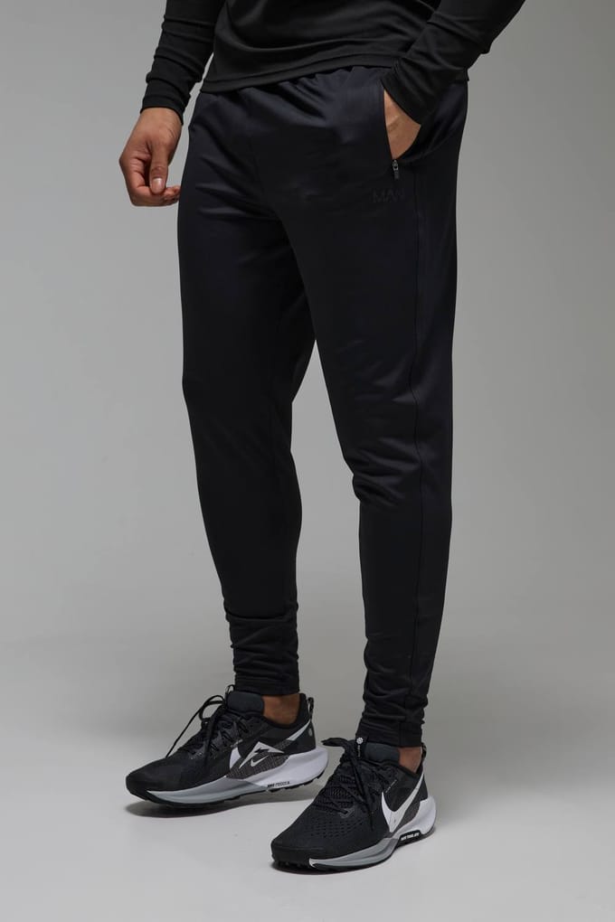 Heren Active Performance Toelopende Stretch Jogger | Black | Size Medium