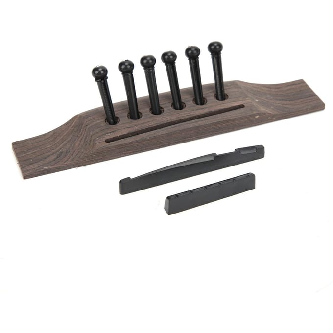 Gitaarbrug Set Topzadel Snaarhouders Massief Hout Kunststof Vervangingsaccessoires gray