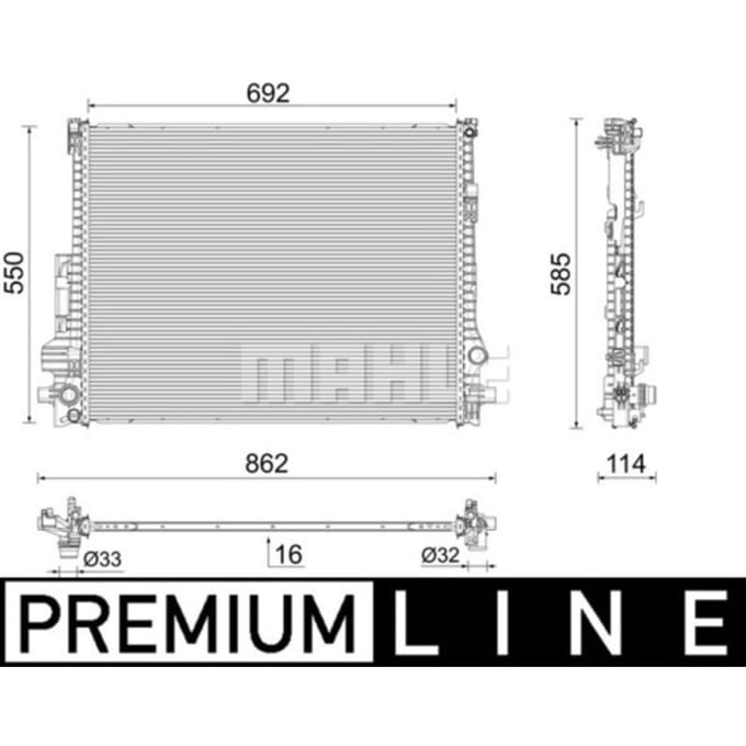 Radiator, motorkoeling MAHLE CR 2607 000P
