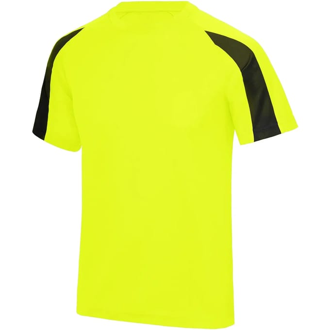 Just Cool Contrast Cool T JC003 - Electric Yellow/Jet Black - S
