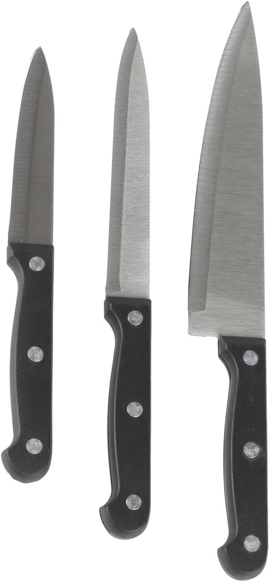 Urban Living Keukenmessen / koksmessen set - 3x stuks - RVS - scherpe messen