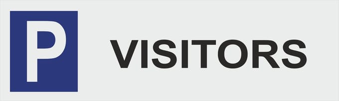visitors parkeerbord met paal, complete set!