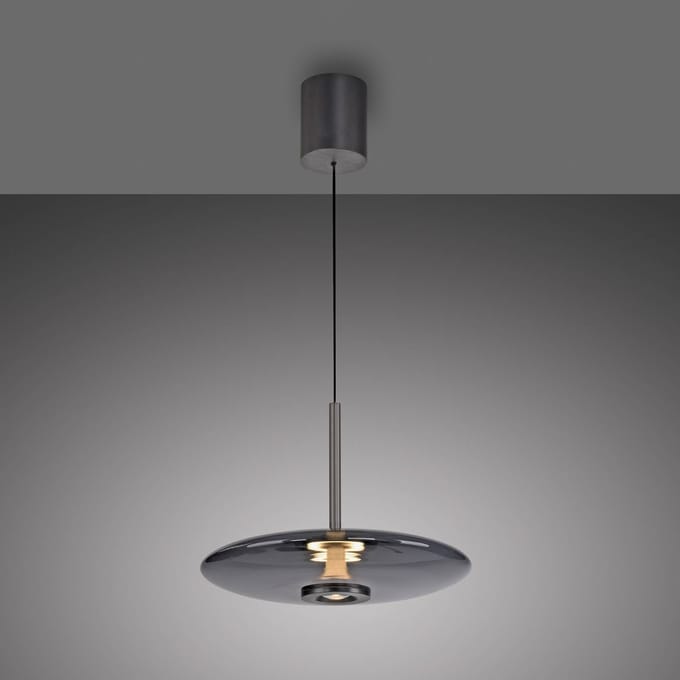 LED hanglamp PURE E-Vitrum, platina, glas/aluminium, CCT