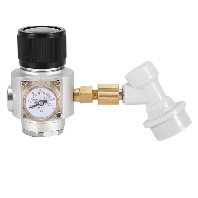 Zelfgebrouwen CO2 Mini Gasregelaar met Corny Keg Gas Kogelkoppeling gray