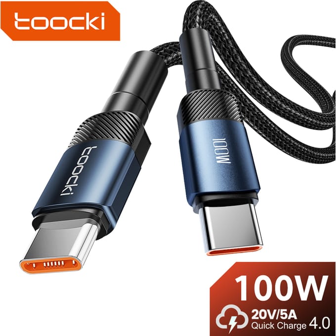 Toocki 100W Type C Naar Type C Kabel Usb C Pd 5A Snelle Opladen Charger Cord Voor Xiaomi Poco f4 F3 Samsung Redmi Macbook 3M Kabel