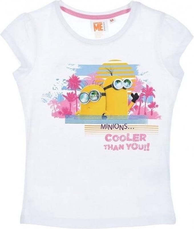 Minions Shirt - Meisjes - Cooler than you! - Wit - Maat 98