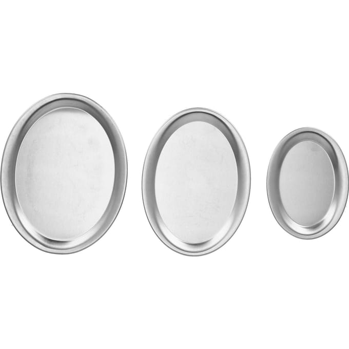 3 stuks RVS Dessertdienblad Spiegelpolijstproces Snack Sieraden DisplaydienbladZilver zilver