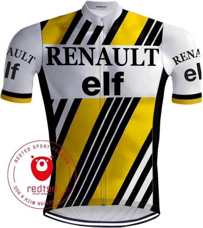 Retro Wielershirt Renault Elf geel - REDTED - M