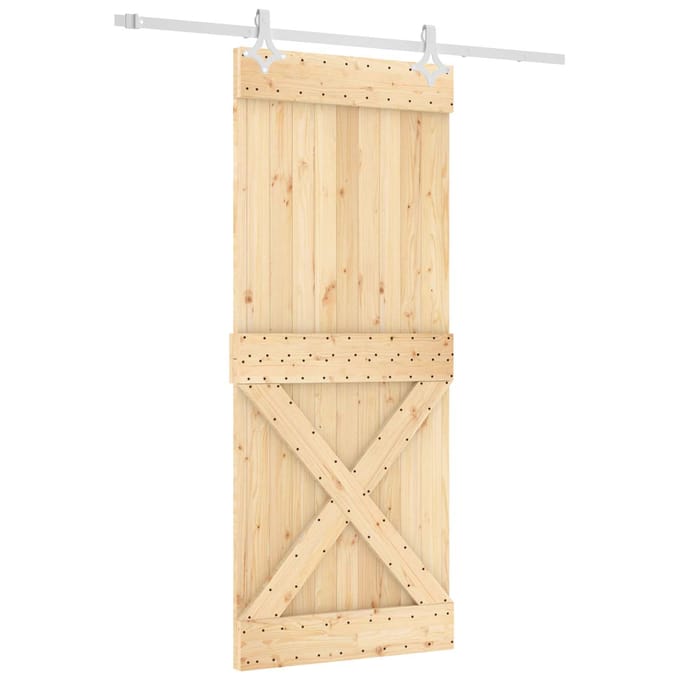 vidaXL - Schuifdeur - 85 - x - 210 - cm - Massief - Pine - Hout - (Onbehandeld)