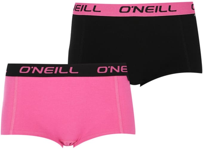 O'Neill dames boxershorts 2-pack - pink black - maat L