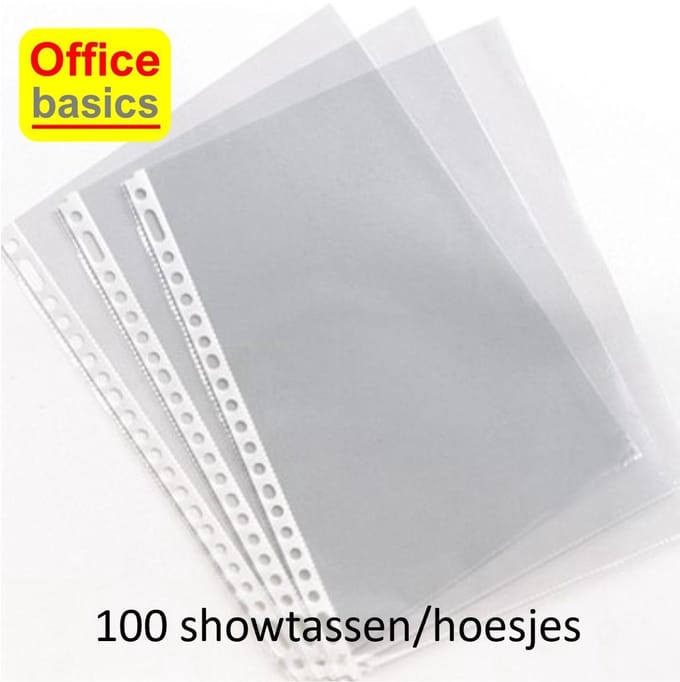 100 x Showtassen Insteekhoesjes A4 Office Basics * 23-gaats * 0.05mm * PP met nerf