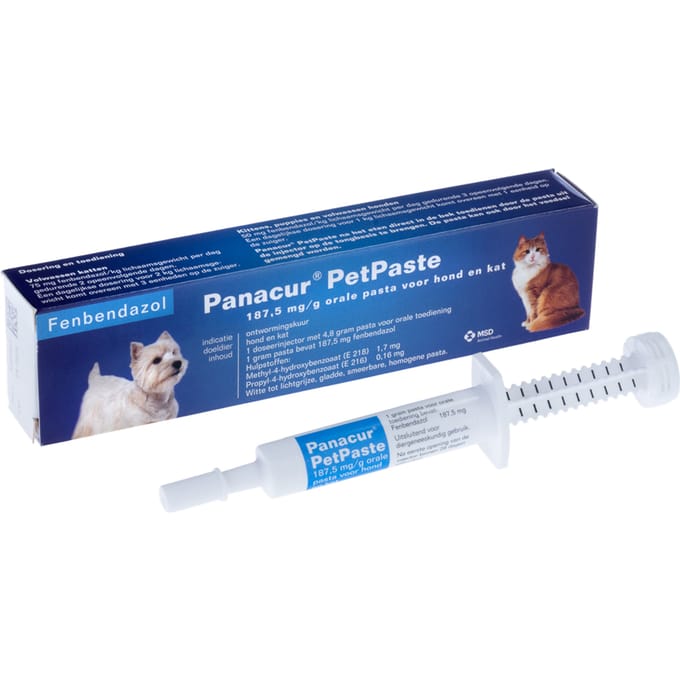 5g Panacur PetPaste Tegen Worminfecties Kat/Hond