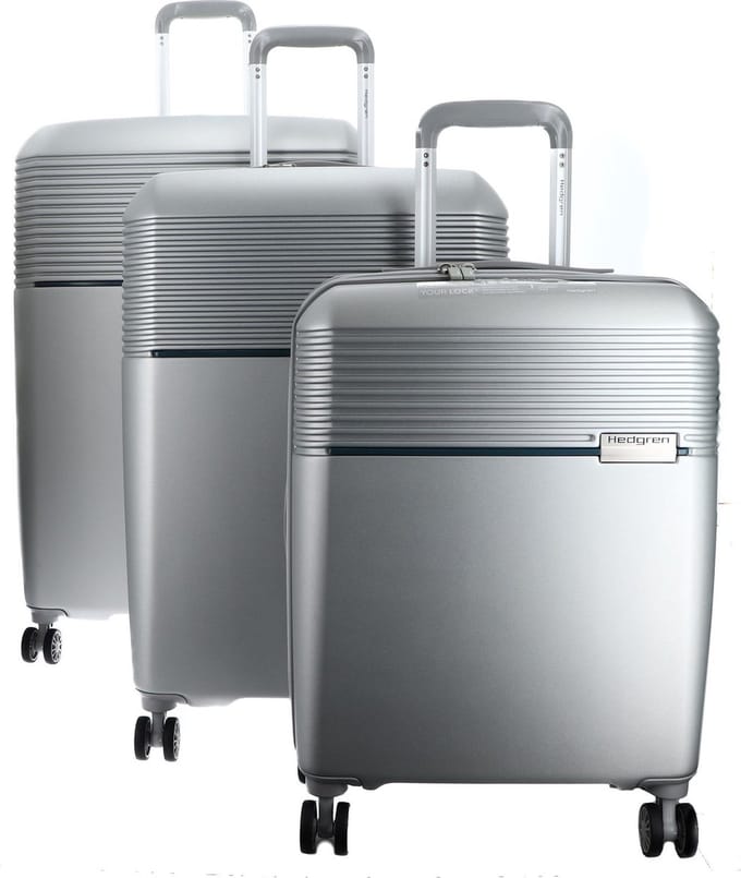 Hedgren Trolley Stripe Nest Set Silver Zilverkleurig 75cm