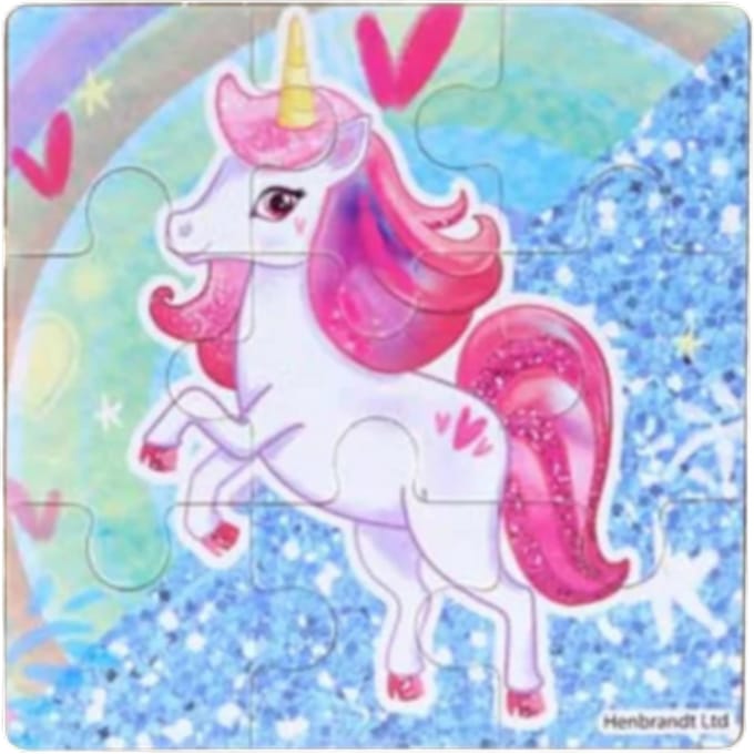 Fun Toys Unicorn Jigsaw Wooden Puzzle Assorted 11 cm – 1 Stuk