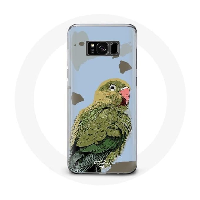 Coque pour Samsung Galaxy S8 Plus Perruches Oiseaux vert