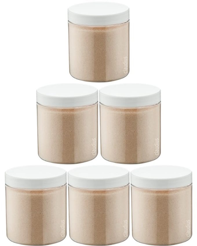Scrubzout Amandel - 300 gram - Pot met witte deksel - set van 6 stuks - Hydraterende Lichaamsscrub