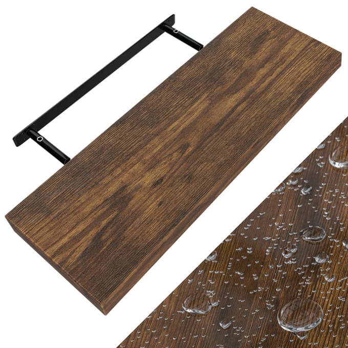 Casaria Wandplank Zwevend - 70 cm 15kg Belastbaar - Donker Eiken