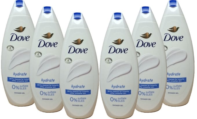 6x Dove Douchegel - 250ml - hydrate