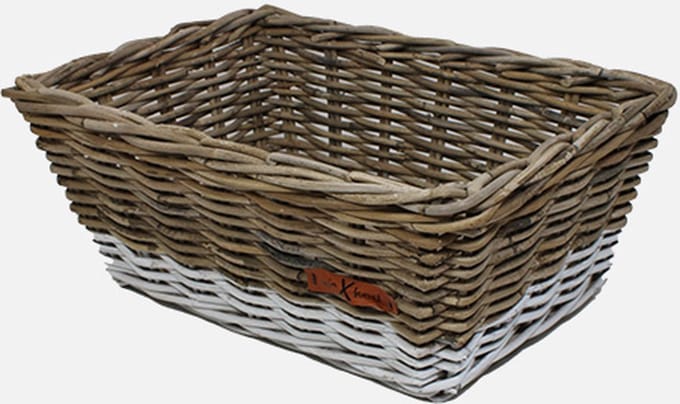 Wicked Trapezium - Fietsmand - Rotan - Bruin met witte rand - 24L
