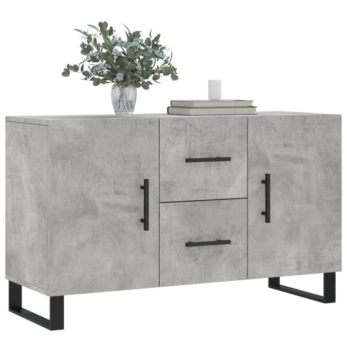 vidaXL - Dressoir - 100x36x60 - cm - bewerkt - hout - betongrijs