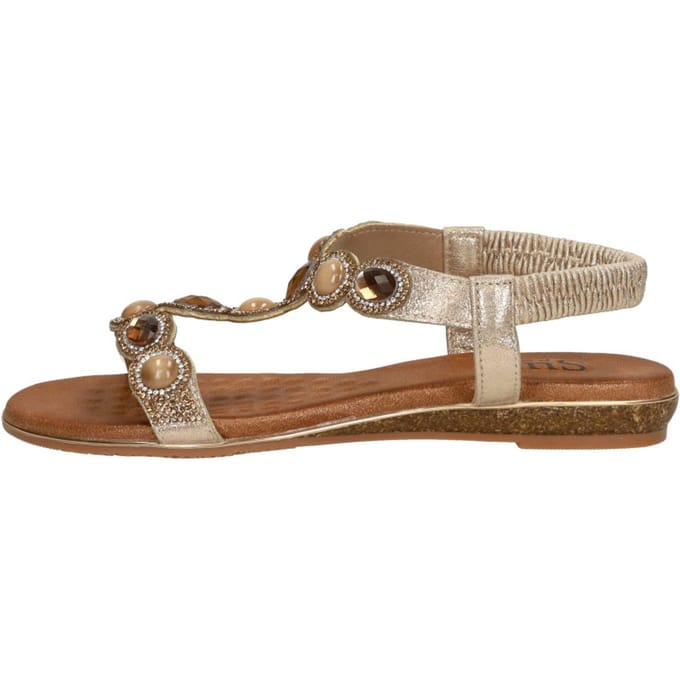 SUB55 Sandalen Plat Sandalen Plat - goudkleur - Maat 40