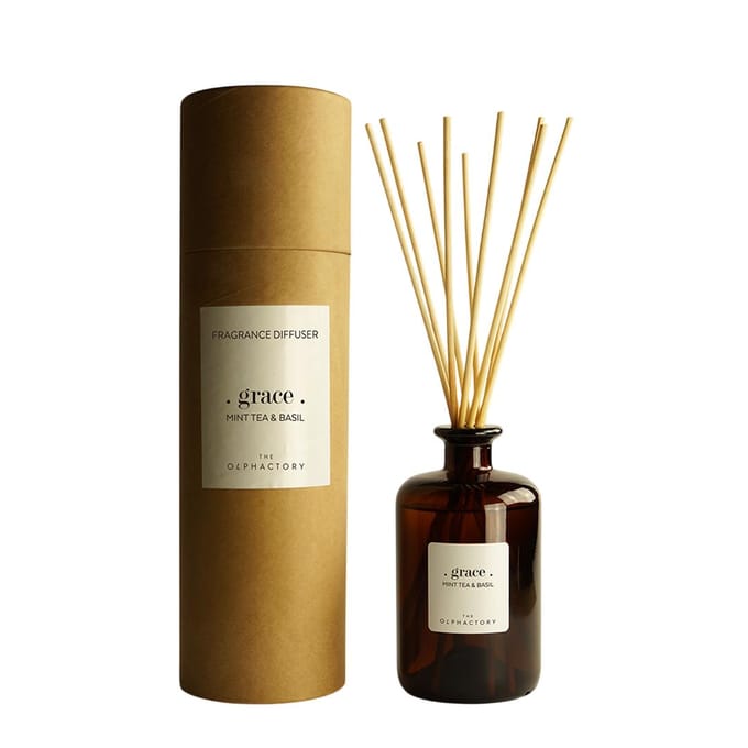 L'Olphactory, Thé à la Menthe et Basilic, Bâtonnets Parfumés, Diffuseur d'Arômes par Capillarité, 500 ml