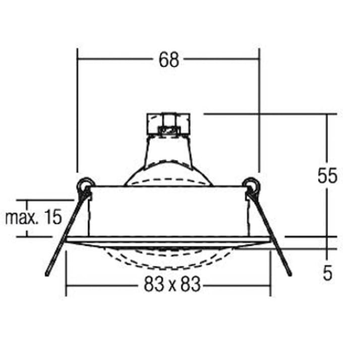 BRUMBERG Breena-S inbouw GX5.3 hoekig nikkel mat