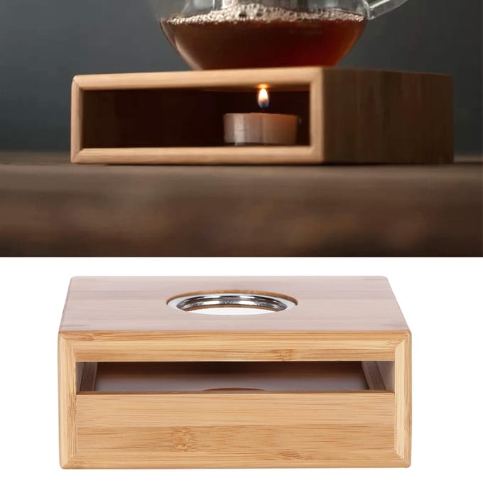 Theepotwarmer Huishouden Bamboe Theepot Verwarmingsbasis Houder Kantoor Theeaccessoires beige